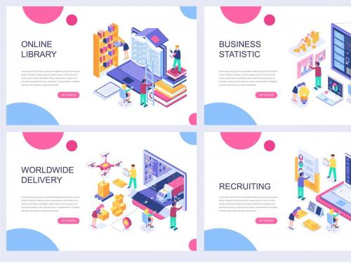 Landing Page Templates Isometric Concept