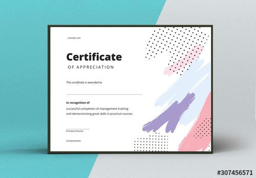 Elegant Abstract Award Certificate Layout - 307456571