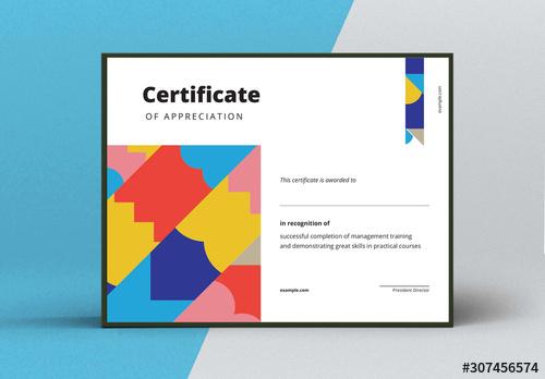 Elegant Abstract Award Certificate Layout - 307456574