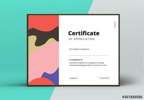 Elegant Abstract Award Certificate Layout - 307456580