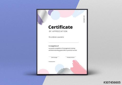 Elegant Abstract Award Certificate Layout - 307456605