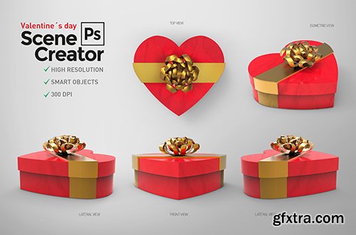 Valentine\'s Day closed box with banter design template
