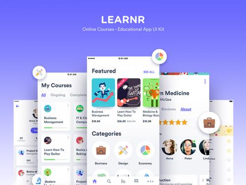 Learnr - Online Courses Educational App UI Kit