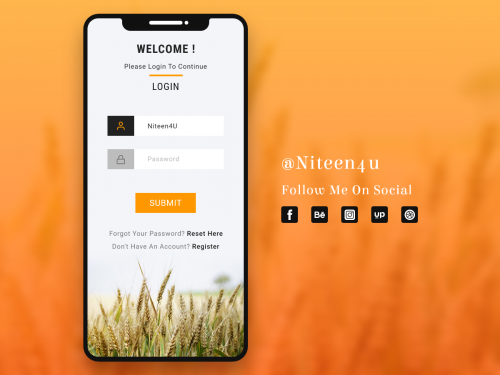 Login/Sign In Screen For Agriculture App