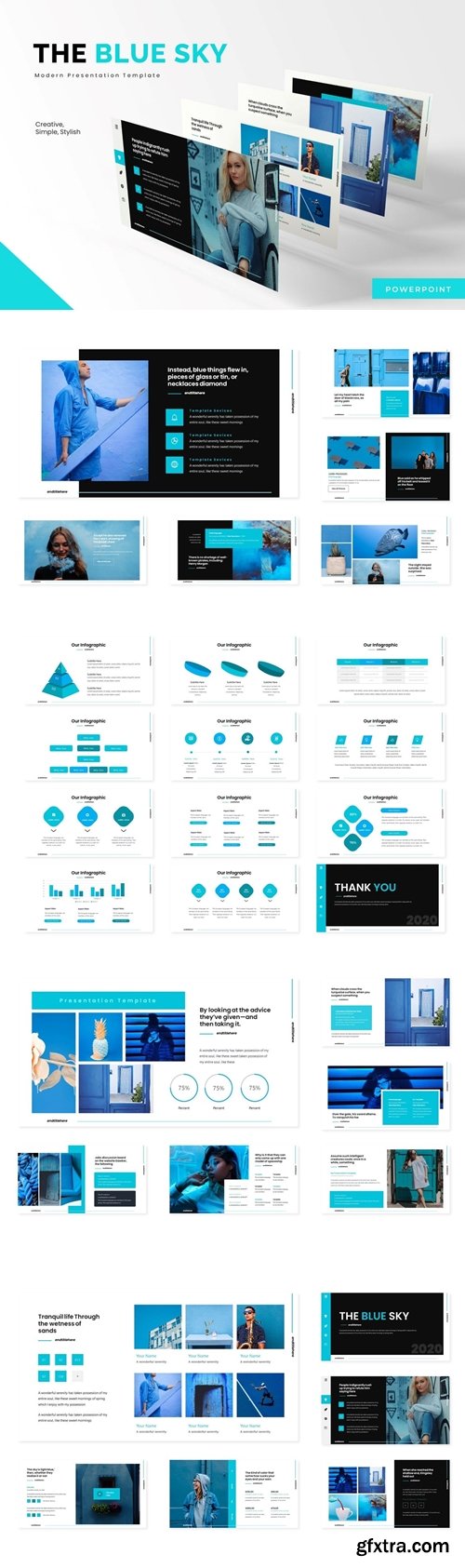 The Blue Sky Powerpoint, Keynote and Google Slides Templates