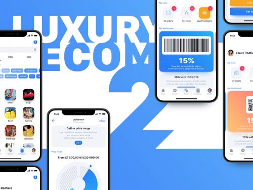 Luxury e-commerce iOS UI kit – Set 2