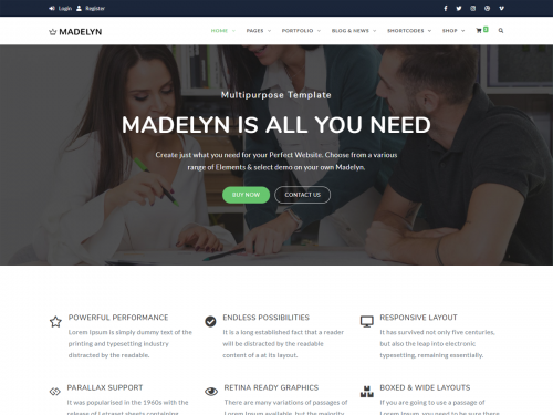 Madelyn – Multipurpose Responsive Template