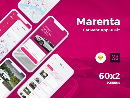 Marenta Car Rent App UI Kit