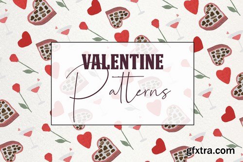 Lovely romantic seamless valentine patterns
