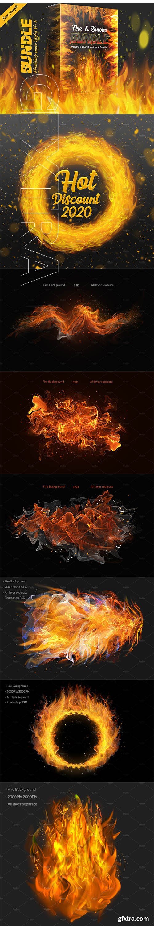 CreativeMarket - Fire & Smoke Bundle PSD 4422579