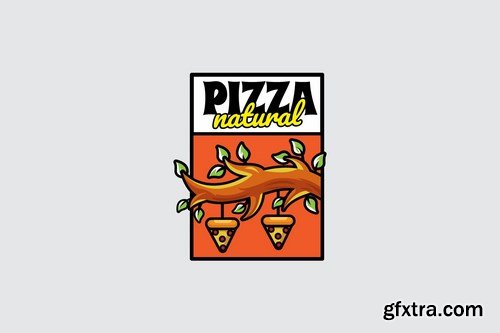 natural pizza - Mascot Logo