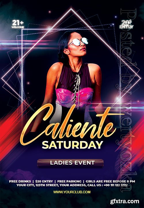 Caliente Saturday - Premium flyer psd template