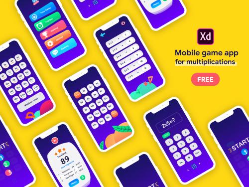 Mobile game app for multiplications