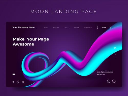 Modern abstract landing page template design