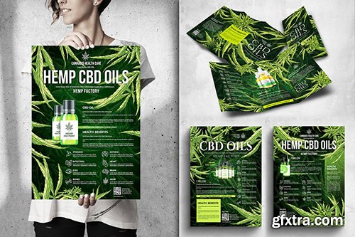 Cannabis Hemp CBD Posters & Flyers Bundle