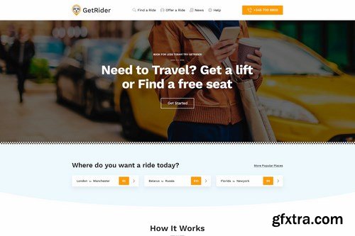 Getrider - Share Ride PSD