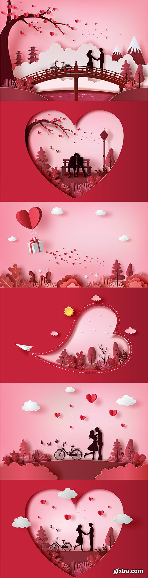 Happy Valentine\'s Day romantic decorative illustrations 35