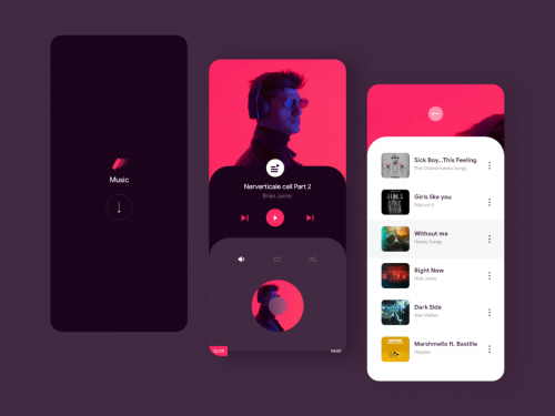 Music App bie (Adobe XD)
