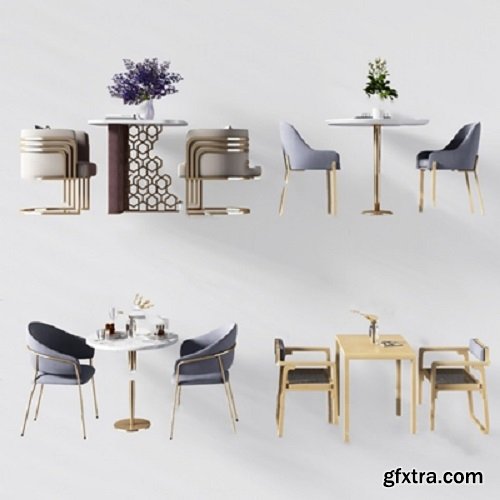 Modern table and chair combination 02