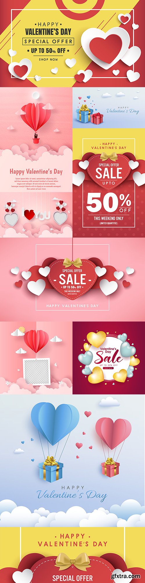 Happy Valentine\'s Day romantic decorative illustrations 36