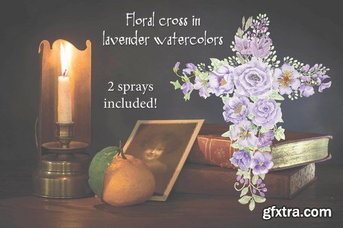 Lavender Floral Cross