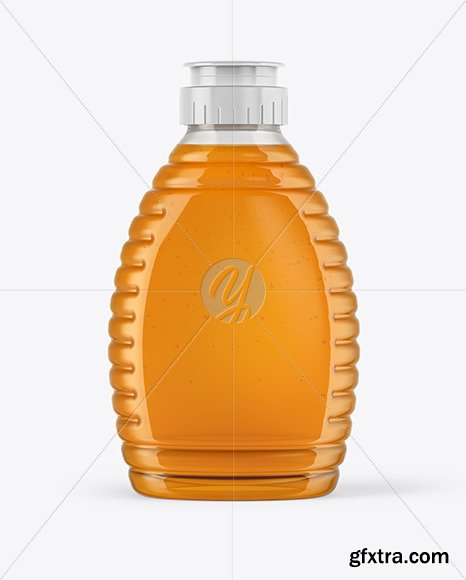 Clear Plastic Honey Bottle Mockup 54540