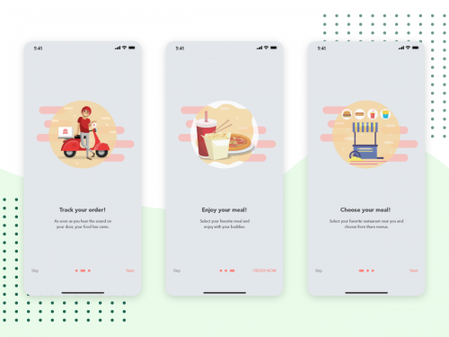 Onboard screen for Food Delivery app