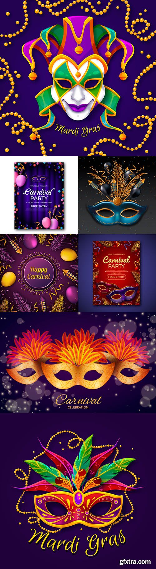 Mask Mardi gras design carnival party 3d illustrations 2