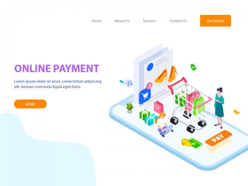 Online Payment by Finance Isometric - FV