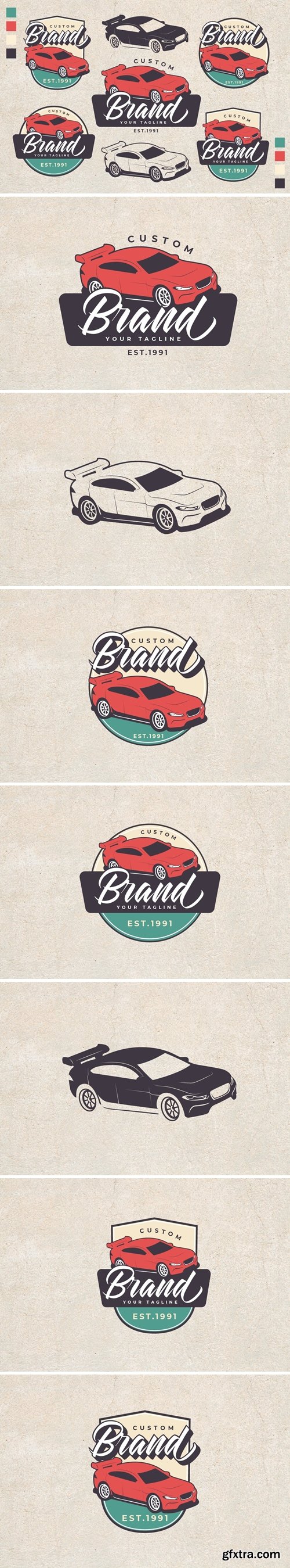 Racing Car Theme Vintage Logo