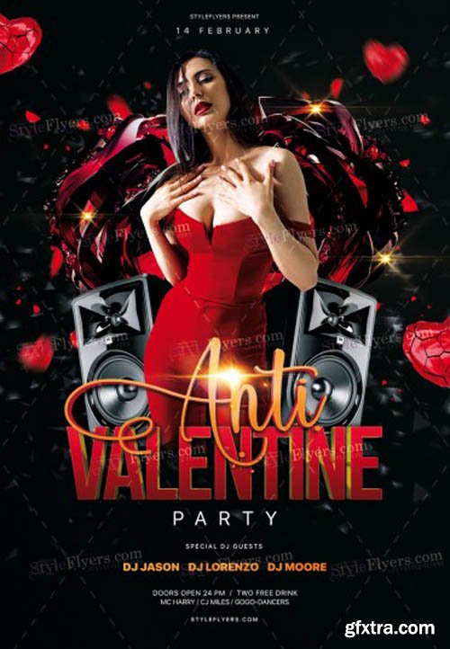 Anti Valentine Party V1901 2020 PSD Flyer Template