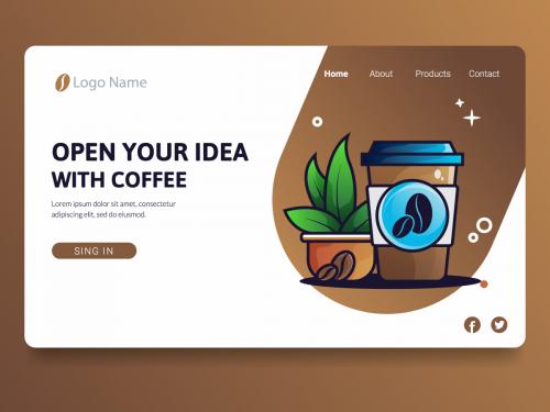 Open Your Idea Concept for landing Page