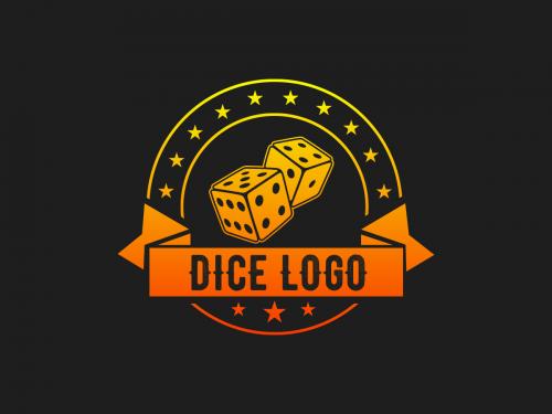 Orange Dice Logo Design Template