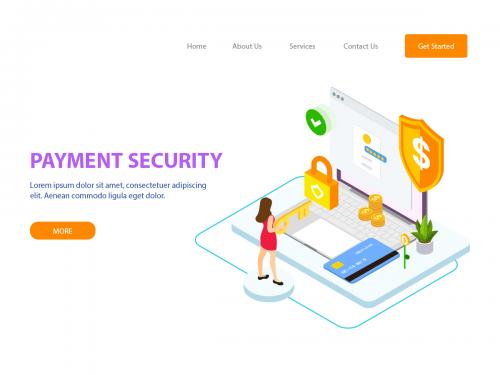 Payment Security by Finance Isometric - FV