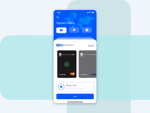 Payment Settings flat design concept for Payment app