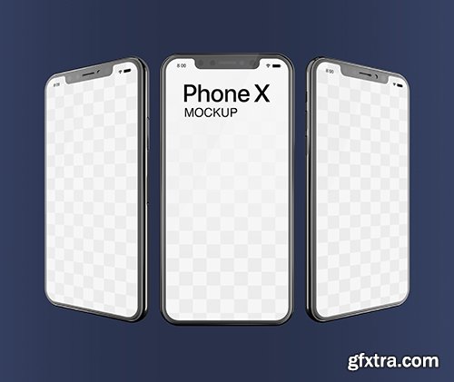 Phone X Mockup Triple Screen