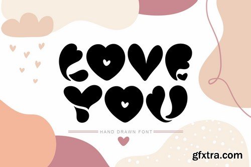 Love You Hand Drawn Valentine Font