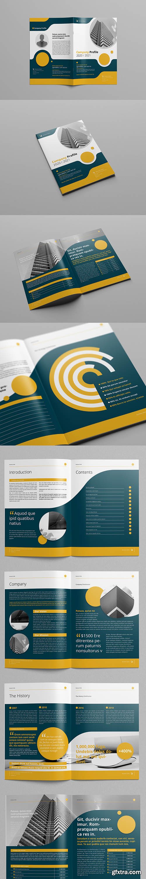 Business Proposal Layout with Yellow and Gray Accents 208112811