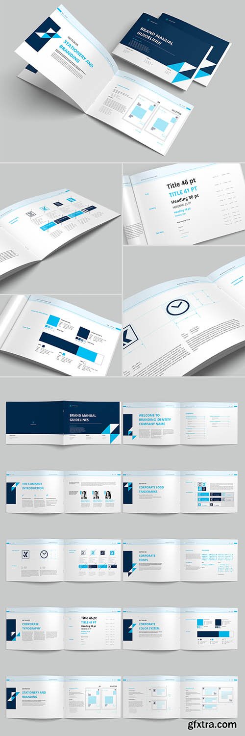 Brand Manual Layout With Blue Accents 229446376