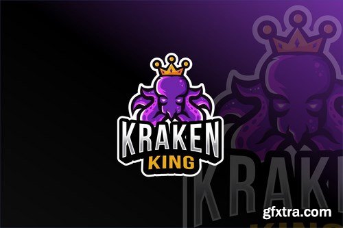 Kraken King Esport Logo Template
