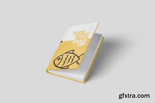 Digest Size Book With Dust Cover Mockups