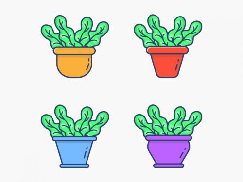 Plants Pot Variations Set
