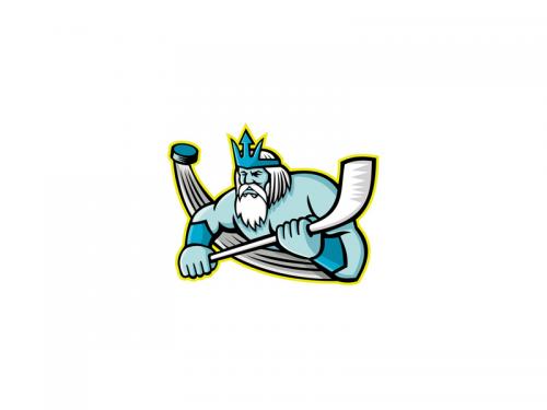 Poseidon Ice Hockey Sports Mascot