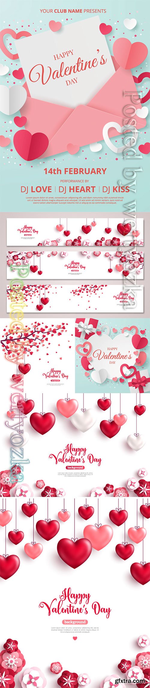 Valentines day vector background with heart # 4