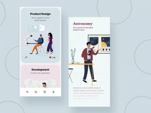 Product Mobile Interface Illustrations