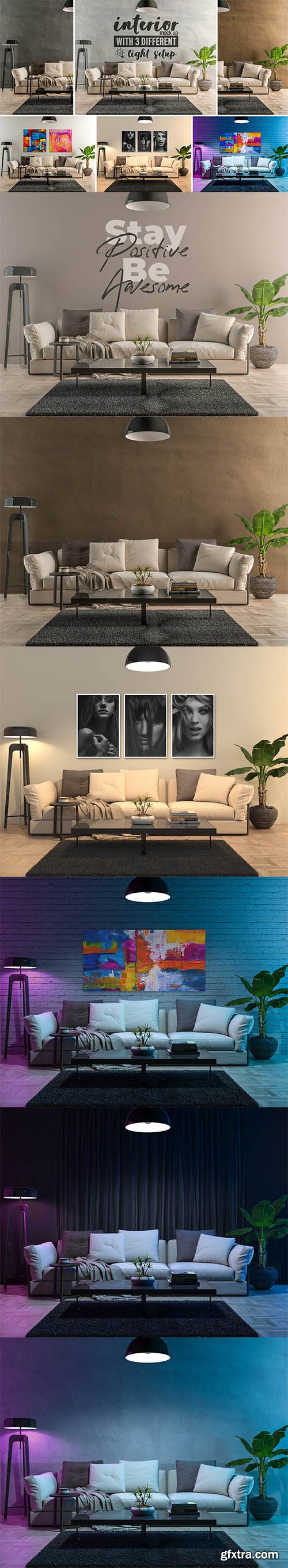Interior Mock-up by day and by night vol.02