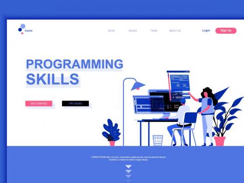 Programming Skills Flat Landing Page Template