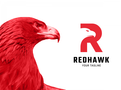 RedHawk (R + Eagle) - Logo Template
