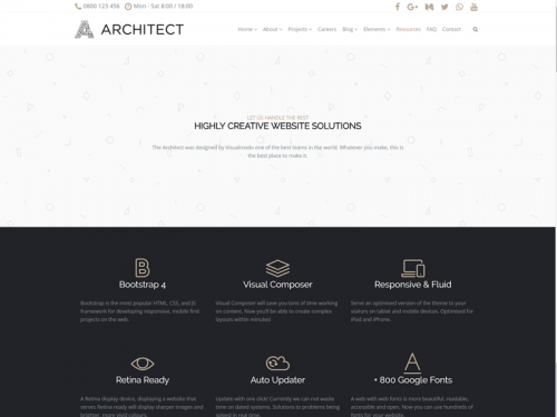 Resources Page - Architect WordPress Theme