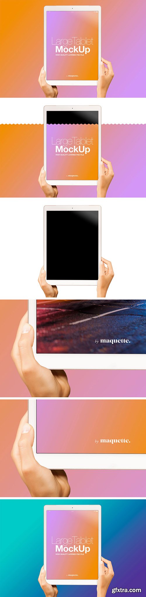Hands with Tablet on Gradient Background Mockup 20 126680769